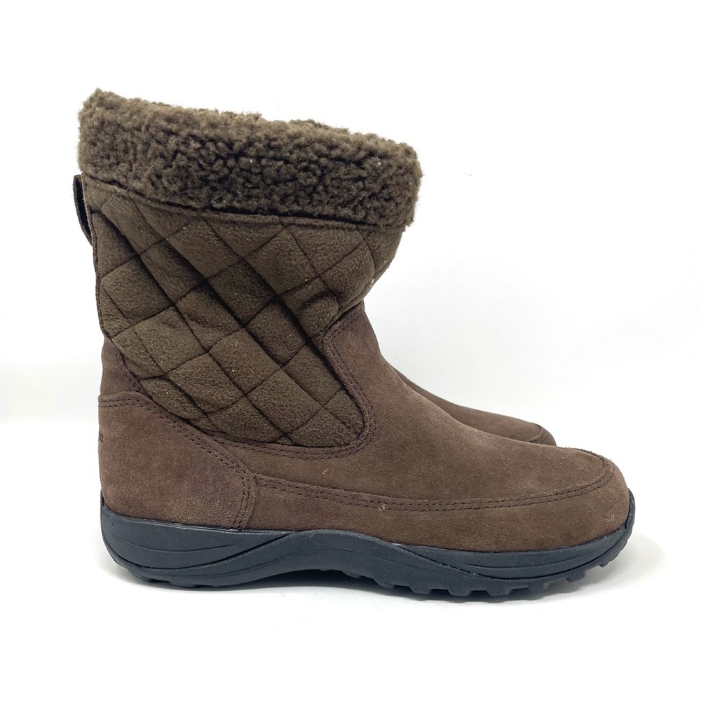 LL Bean Primaloft Felt Side Zip Boot Brown Womens 9